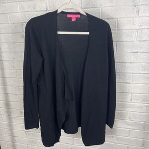 Lilly Pulitzer Cashmere Blend Cardigan Sweater Womens Size S Black Quiet Luxury